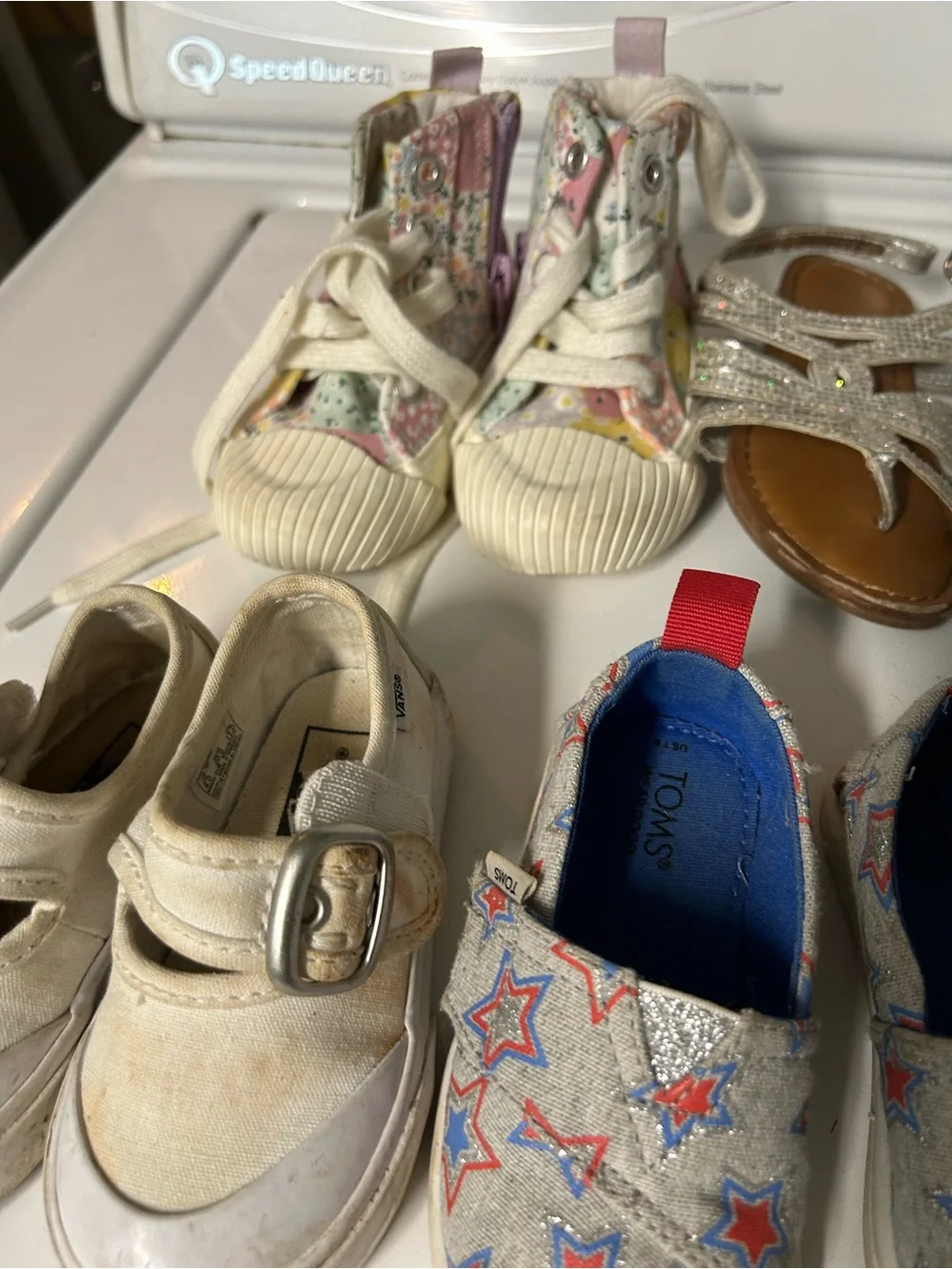 Vans, Tom’s, cat and jack, Kids Silver Star-Print Slip-On Sneakers